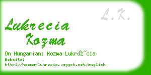 lukrecia kozma business card